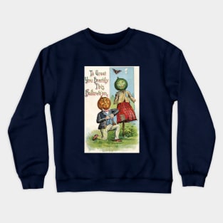 Charming Pumpkin Couple Have a Romantic Date Crewneck Sweatshirt